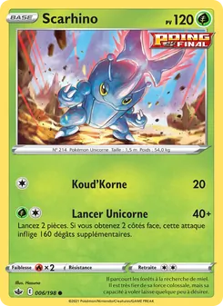 Carte Pokémon Scarhino 6 — Règne de Glace