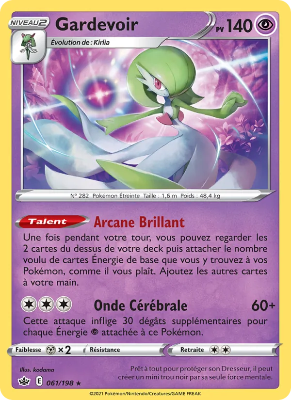 Carte Pokémon Gardevoir 61/198 de l'extension Règne de Glace