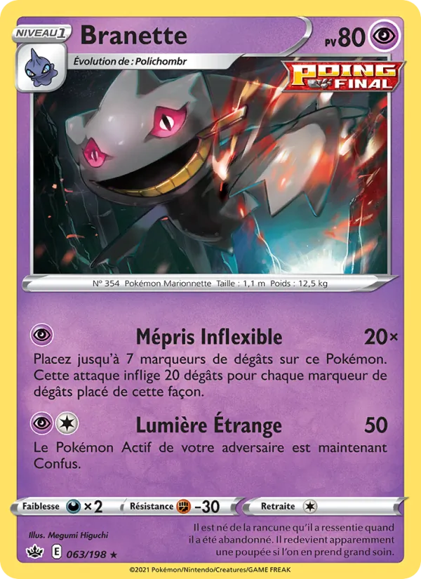 Carte Pokémon Branette 63/198 de l'extension Règne de Glace