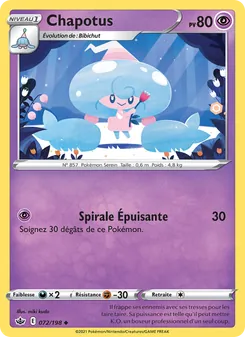 Carte Pokémon Chapotus 72 — Règne de Glace