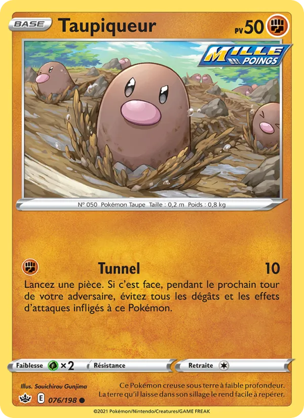 Carte Pokémon Taupiqueur 76/198 de l'extension Règne de Glace