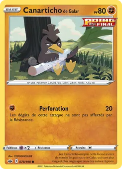 Carte Pokémon Canarticho de Galar 78 — Règne de Glace