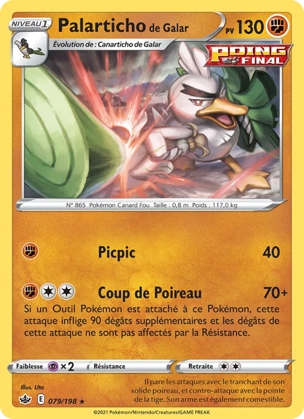 Carte Pokémon Palarticho de Galar 79/198 de l'extension Règne de Glace