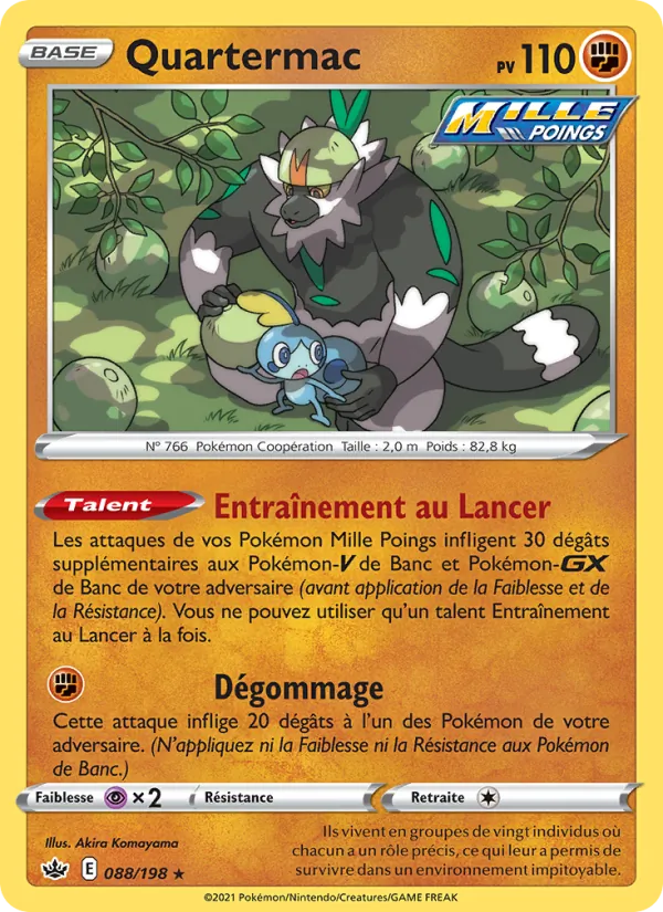 Carte Pokémon Quartermac 88/198 de l'extension Règne de Glace