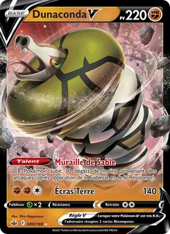 Carte Pokémon Dunaconda V 89 — Règne de Glace