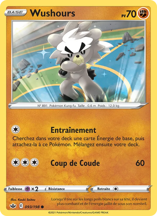 Carte Pokémon Wushours 93/198 de l'extension Règne de Glace