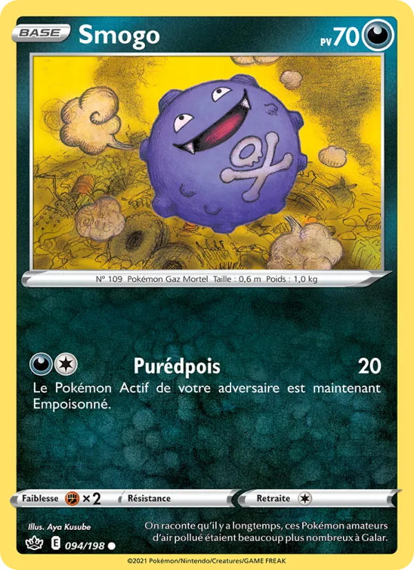 Carte Pokémon Smogo 94/198 de l'extension Règne de Glace