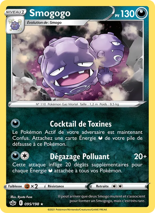 Carte Pokémon Smogogo 95/198 de l'extension Règne de Glace