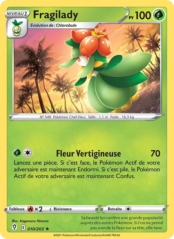 Carte Pokémon Fragilady 10/203 de l'extension Évolution Céleste