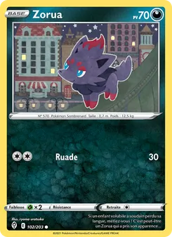 Carte Pokémon Zorua 102 — Évolution Céleste