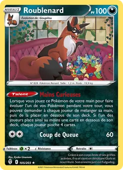 Carte Pokémon Roublenard 105 — Évolution Céleste