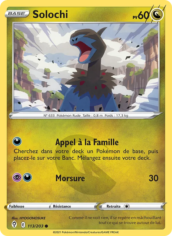 Carte Pokémon Solochi 113/203 de l'extension Évolution Céleste