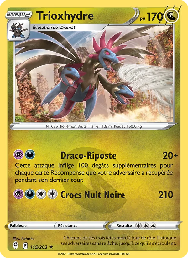 Carte Pokémon Trioxhydre 115/203 de l'extension Évolution Céleste