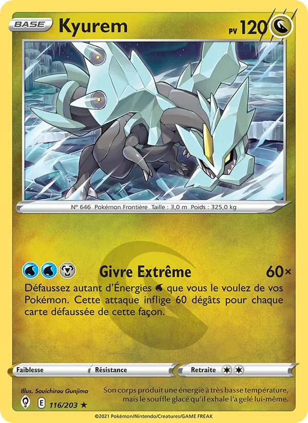 Carte Pokémon Kyurem 116/203 de l'extension Évolution Céleste