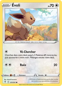 Carte Pokémon Évoli 125 — Évolution Céleste