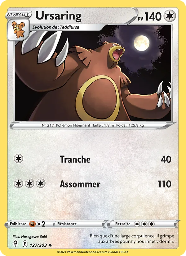 Carte Pokémon Ursaring 127/203 de l'extension Évolution Céleste