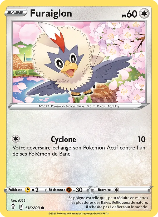 Carte Pokémon Furaiglon 136/203 de l'extension Évolution Céleste