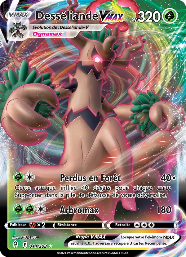 Carte Pokémon Desséliande VMAX 14/203 de l'extension Évolution Céleste