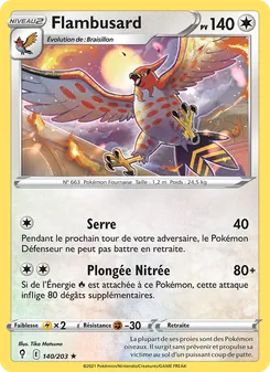 Carte Pokémon Flambusard 140 — Évolution Céleste