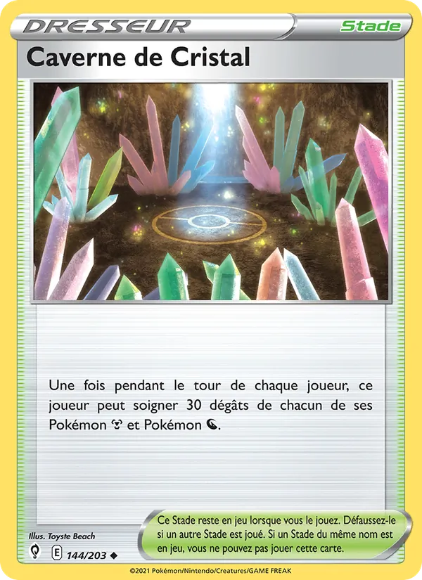 Carte Pokémon Caverne de Cristal 144/203 de l'extension Évolution Céleste