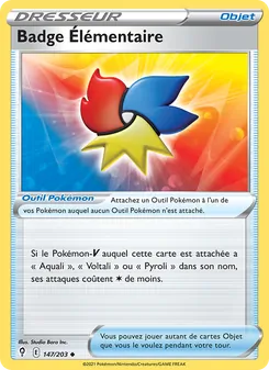 Carte Pokémon Badge Élémentaire 147 — Évolution Céleste