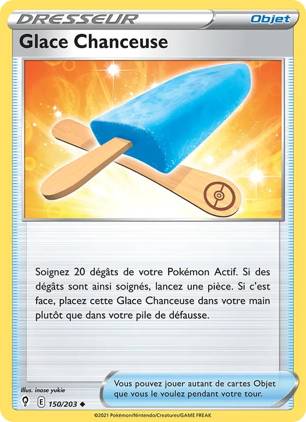 Carte Pokémon Glace Chanceuse 150/203 de l'extension Évolution Céleste