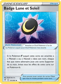 Carte Pokémon Badge Lune et Soleil 151 — Évolution Céleste
