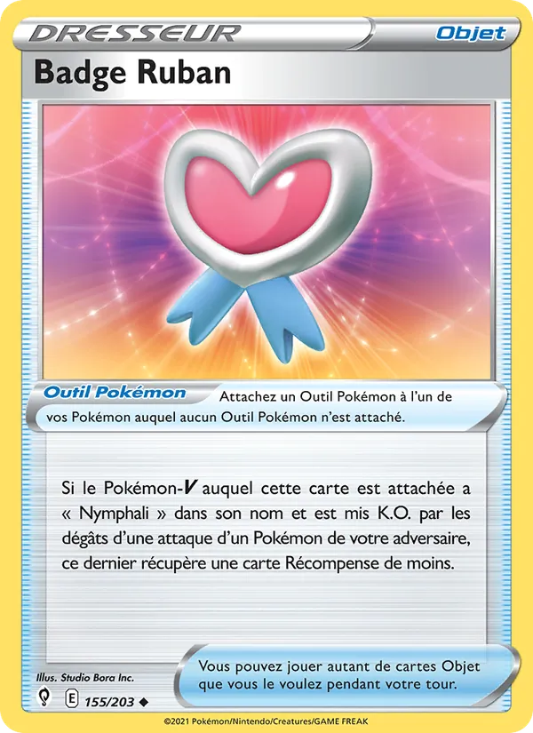 Carte Pokémon Badge Ruban 155/203 de l'extension Évolution Céleste