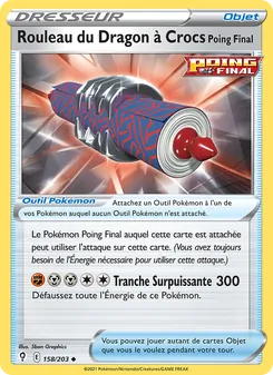 Carte Pokémon Rouleau du Dragon à Crocs Poing Final 158 — Évolution Céleste