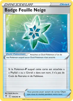 Carte Pokémon Badge Feuille Neige 159 — Évolution Céleste