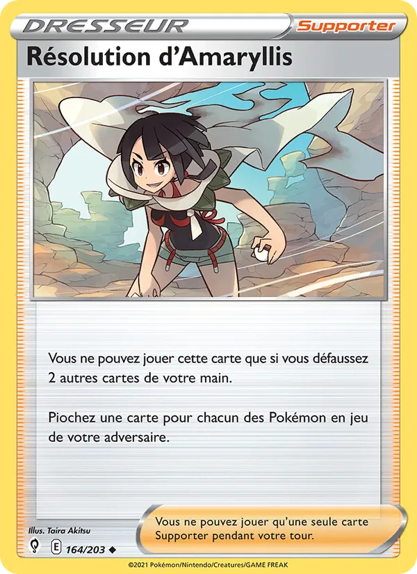 Carte Pokémon Résolution d'Amaryllis 164/203 de l'extension Évolution Céleste