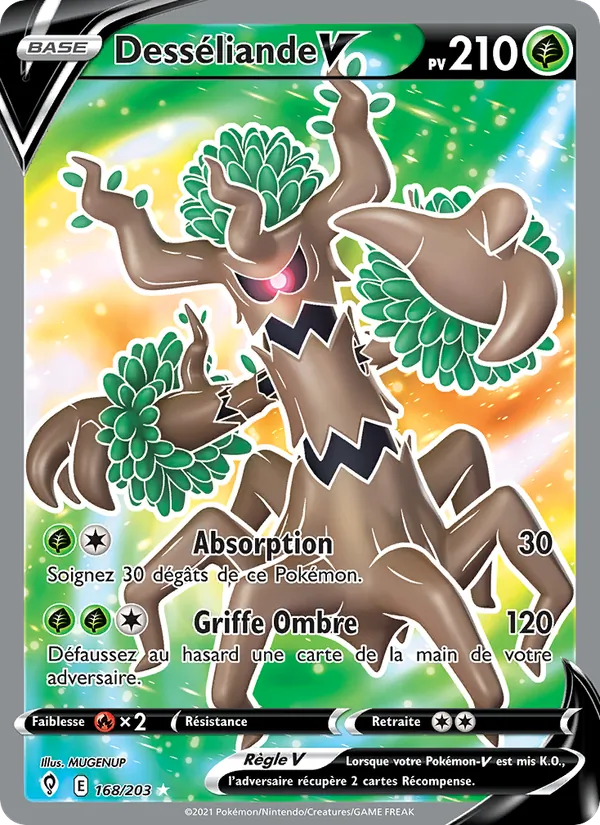 Carte Pokémon Desséliande V 168/203 de l'extension Évolution Céleste