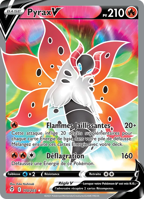 Carte Pokémon Pyrax V 170/203 de l'extension Évolution Céleste