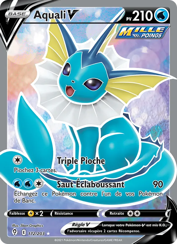 Carte Pokémon Aquali V 172/203 de l'extension Évolution Céleste