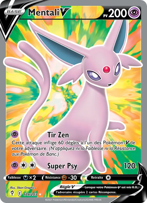 Carte Pokémon Mentali V 179/203 de l'extension Évolution Céleste