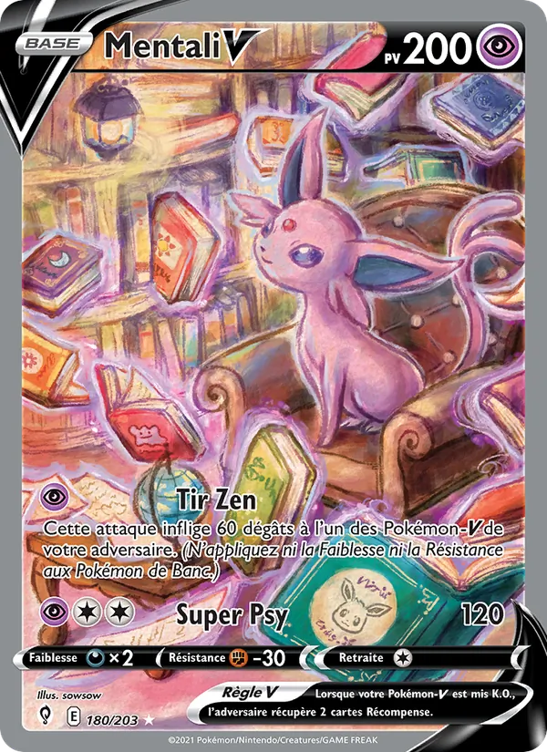 Carte Pokémon Mentali V 180/203 de l'extension Évolution Céleste