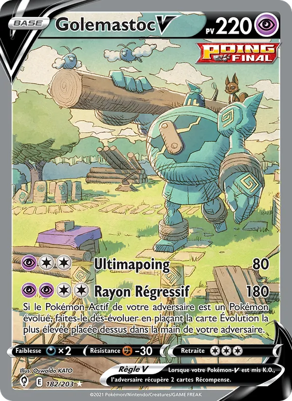Carte Pokémon Golemastoc V 182/203 de l'extension Évolution Céleste