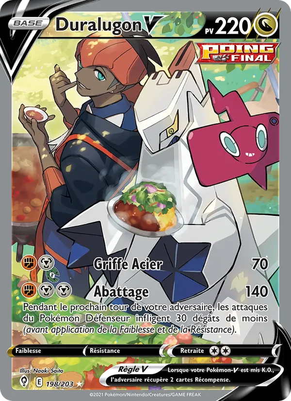 Carte Pokémon Duralugon V 198/203 de l'extension Évolution Céleste