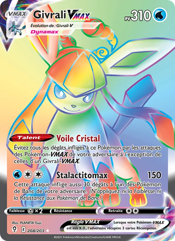 Carte Pokémon Givrali VMAX 208/203 de l'extension Évolution Céleste