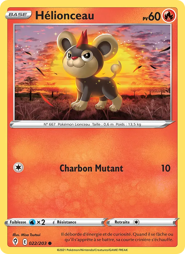 Carte Pokémon Hélionceau 22/203 de l'extension Évolution Céleste