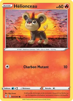 Carte Pokémon Hélionceau 22 — Évolution Céleste
