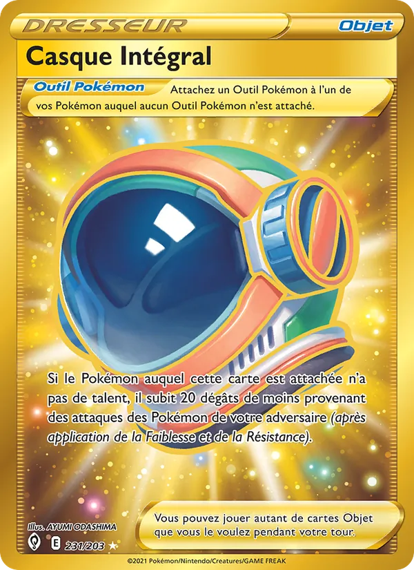 Carte Pokémon Casque Intégral 231/203 de l'extension Évolution Céleste