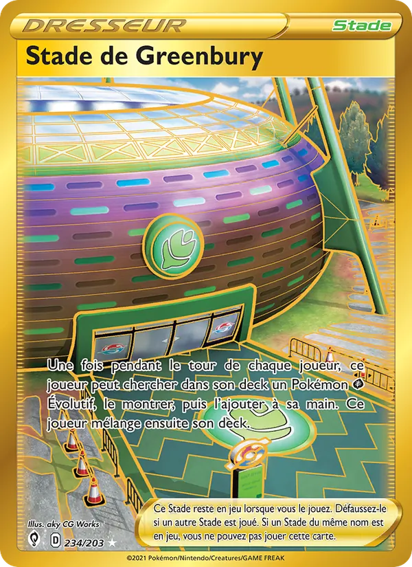 Carte Pokémon Stade de Greenbury 234/203 de l'extension Évolution Céleste