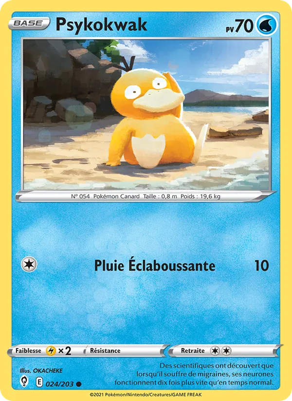 Carte Pokémon Psykokwak 24/203 de l'extension Évolution Céleste