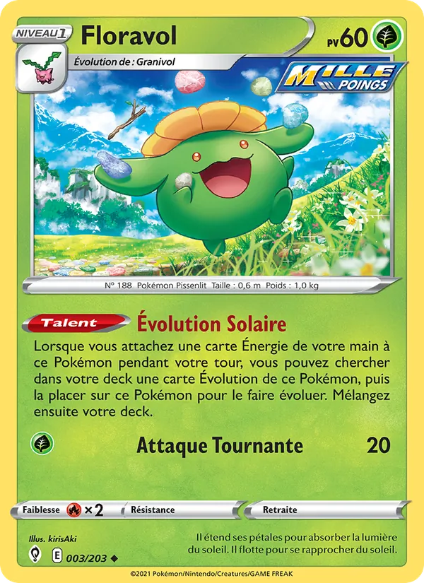 Carte Pokémon Floravol 3/203 de l'extension Évolution Céleste