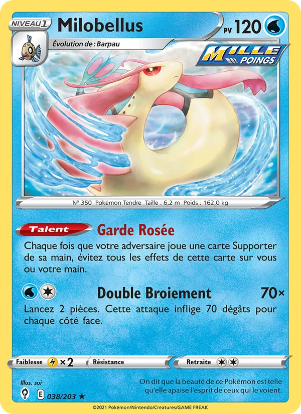 Carte Pokémon Milobellus 38/203 de l'extension Évolution Céleste