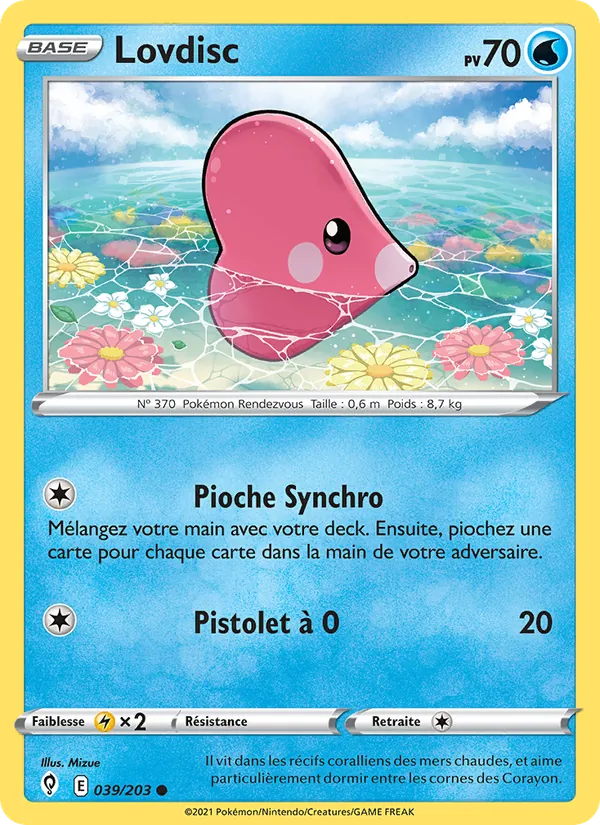 Carte Pokémon Lovdisc 39/203 de l'extension Évolution Céleste