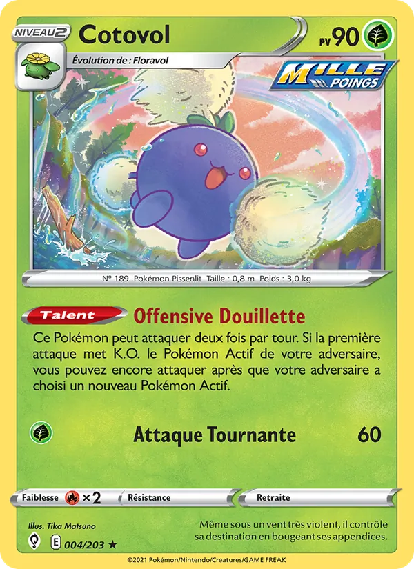 Carte Pokémon Cotovol 4/203 de l'extension Évolution Céleste