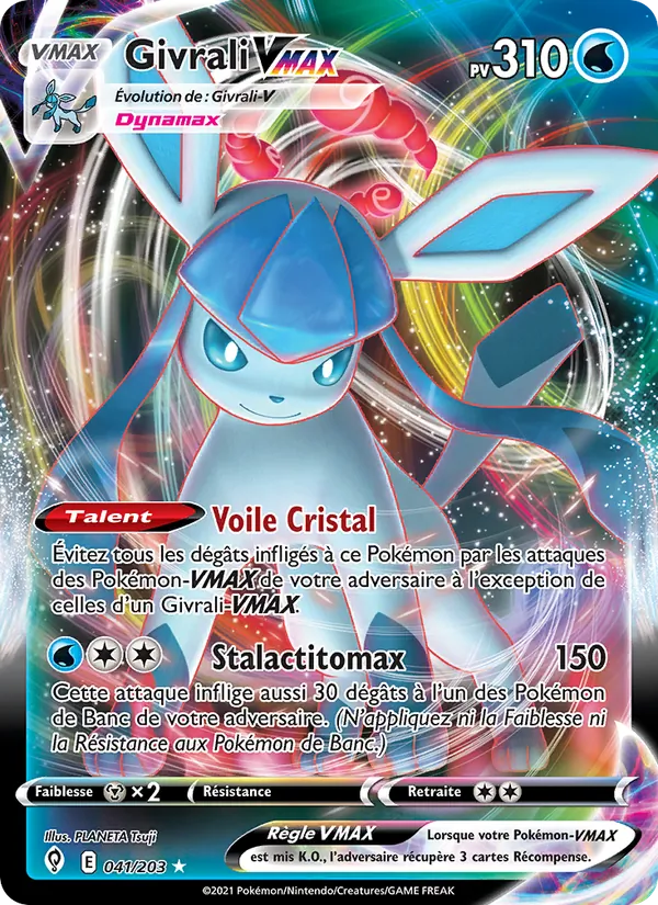Carte Pokémon Givrali VMAX 41/203 de l'extension Évolution Céleste