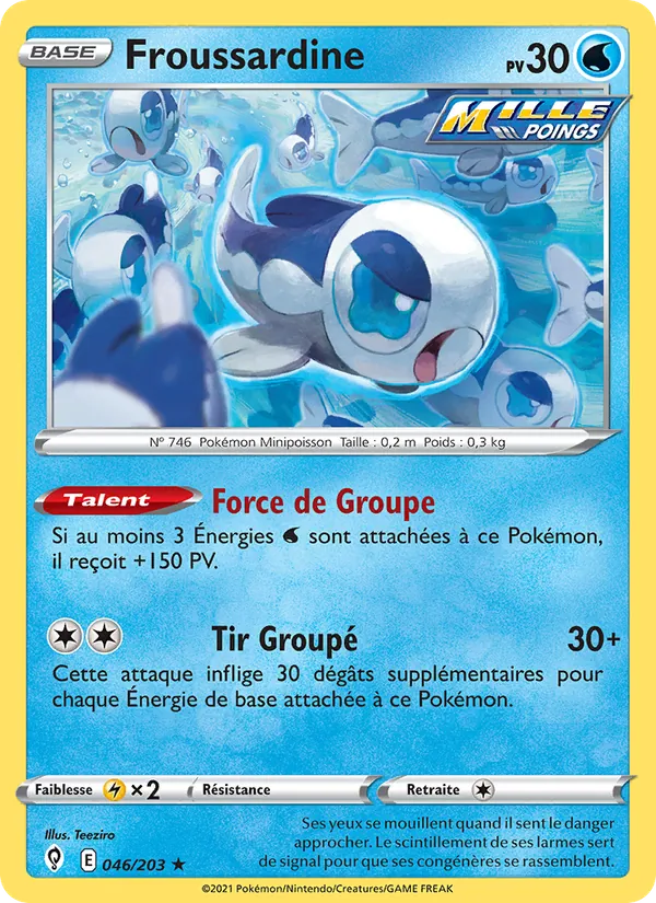 Carte Pokémon Froussardine 46/203 de l'extension Évolution Céleste
